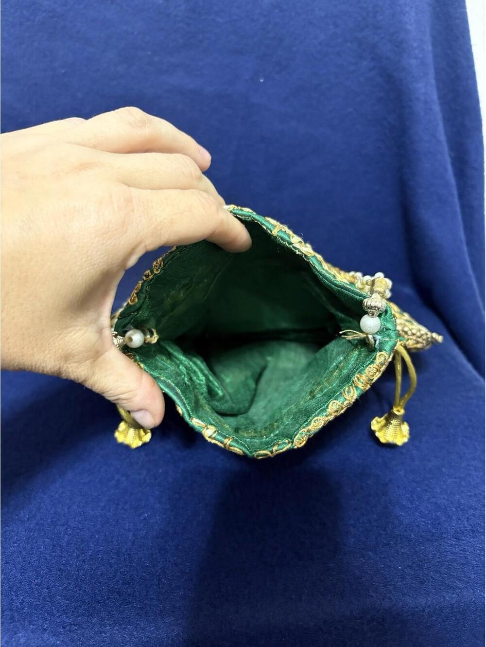 Women Potli Bag Purse Handbag Indian Wedding Embroidered Favour - Picture 5 of 6